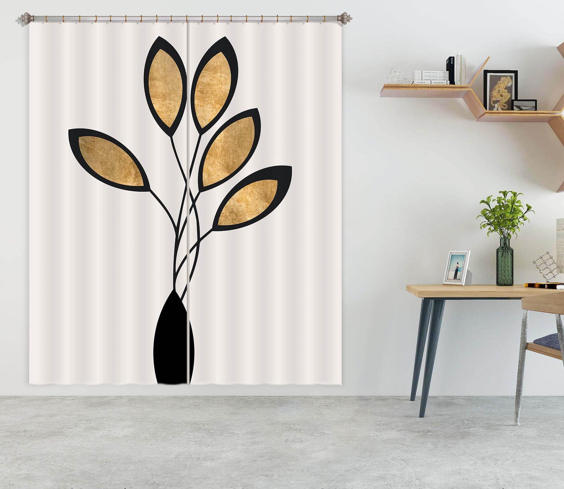 3D Leaves Growing 1024 Boris Draschoff Curtain Curtains Drapes Curtains AJ Creativity Home 