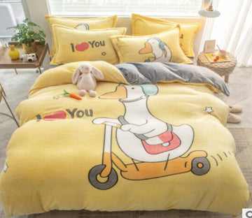 3D Scooter Goose 14190 Bed Pillowcases Quilt