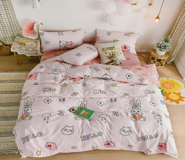 3D Bunny 5018 Bed Pillowcases Quilt