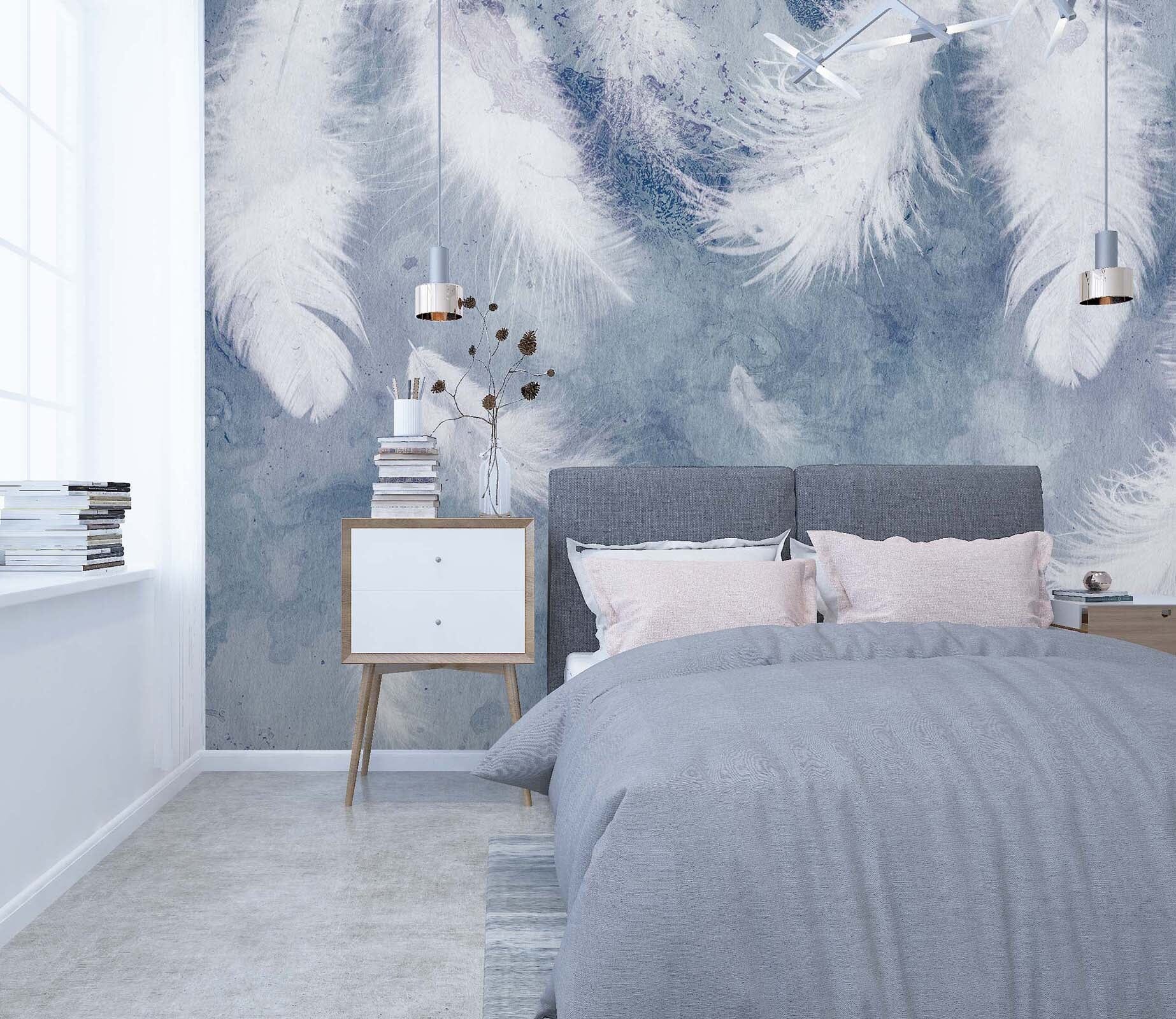 3D White Feather 115 Wall Murals Wallpaper AJ Wallpaper 2 