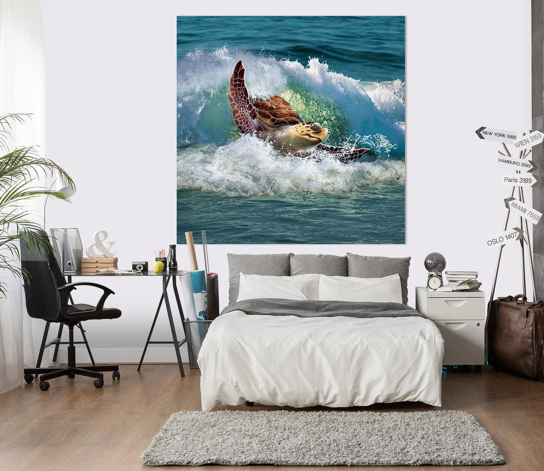 3D Sea Turtle 023 Jerry LoFaro Wall Sticker Wallpaper AJ Wallpaper 2 