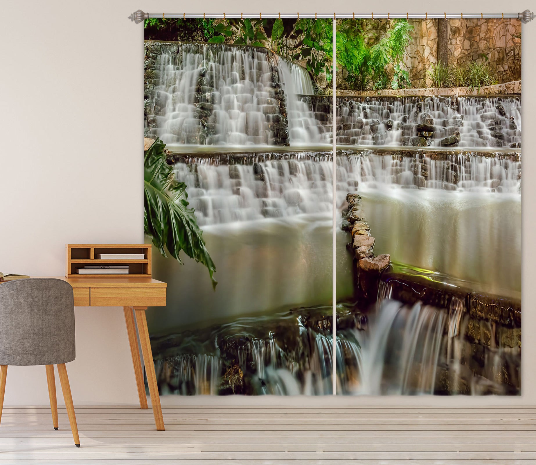 3D Waterfall River 5344 Beth Sheridan Curtain Curtains Drapes