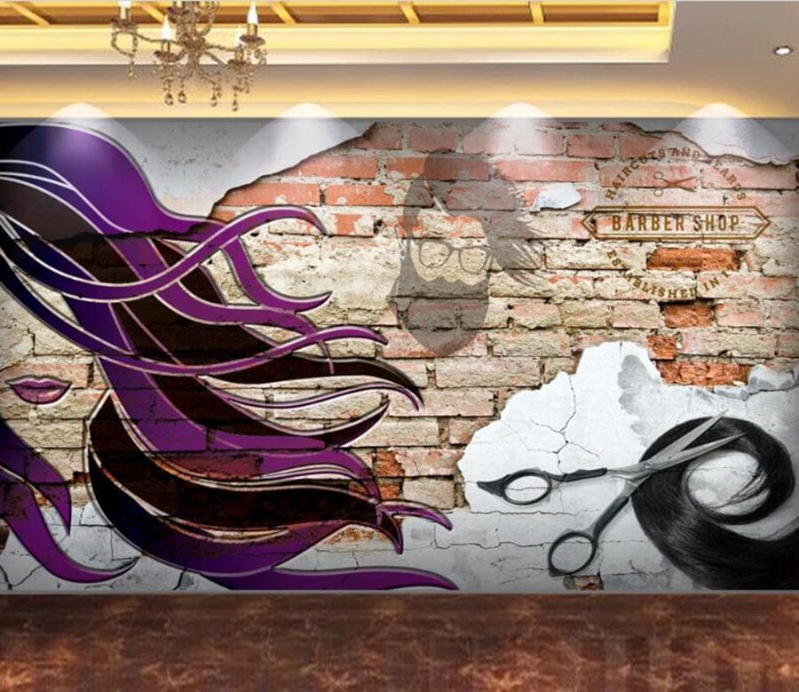 3D Long Purple Hair 1583 Wall Murals Wallpaper AJ Wallpaper 2 
