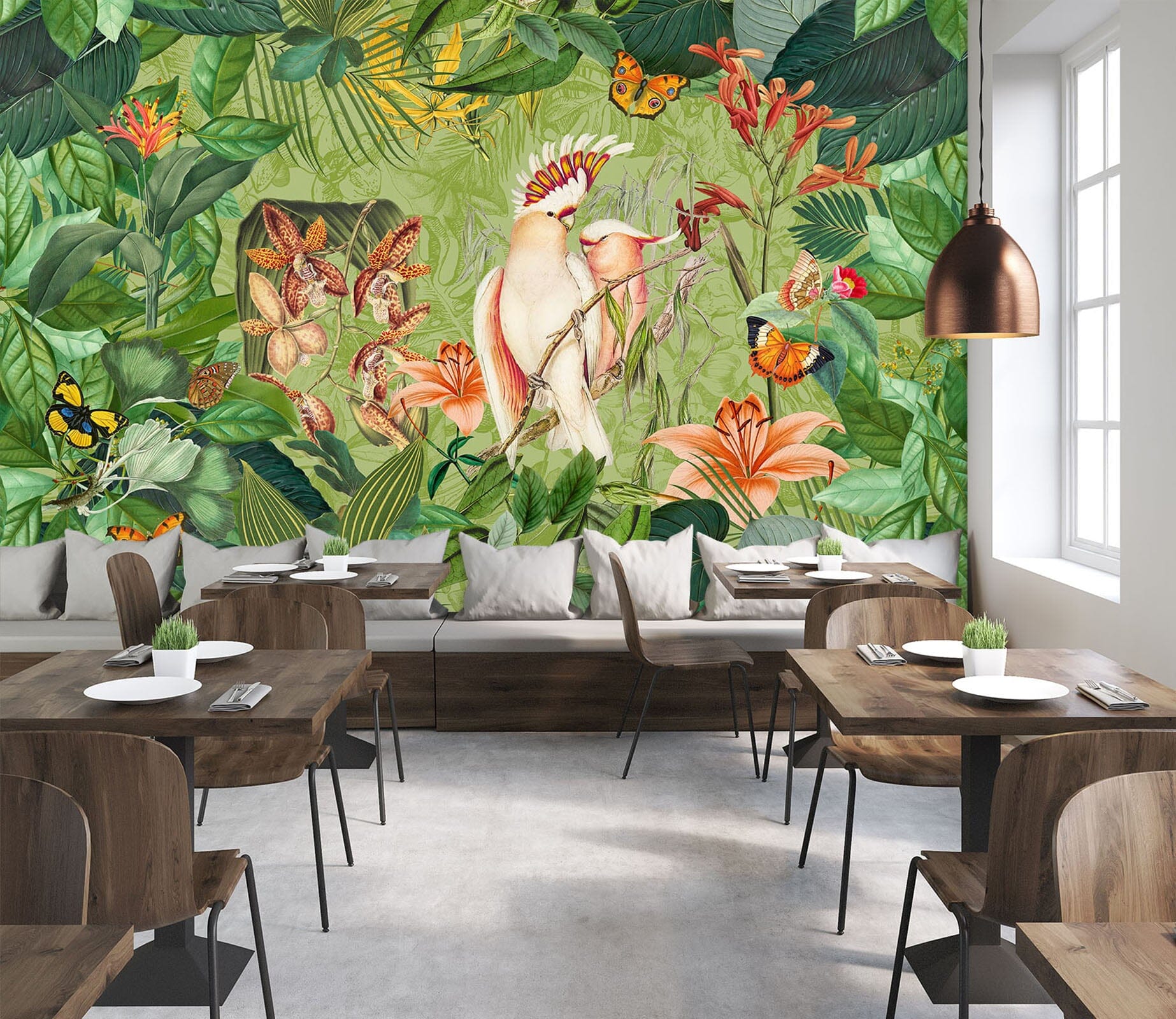 3D Cockatoos And Butterflies 1406 Andrea haase Wall Mural Wall Murals Wallpaper AJ Wallpaper 2 