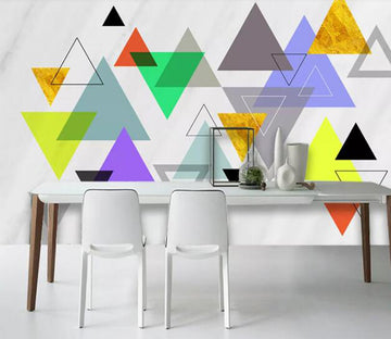 3D Colored Triangle WC1063 Wall Murals