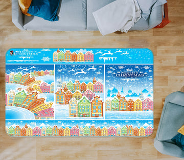 3D Colorful Houses 55065 Christmas Non Slip Rug Mat Xmas