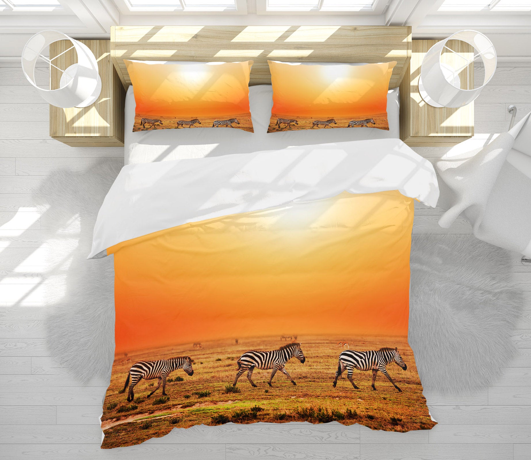3D Zebra 21059 Bed Pillowcases Quilt