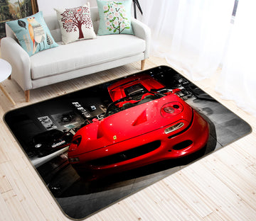 3D Red Car 67239 Vehicle Non Slip Rug Mat