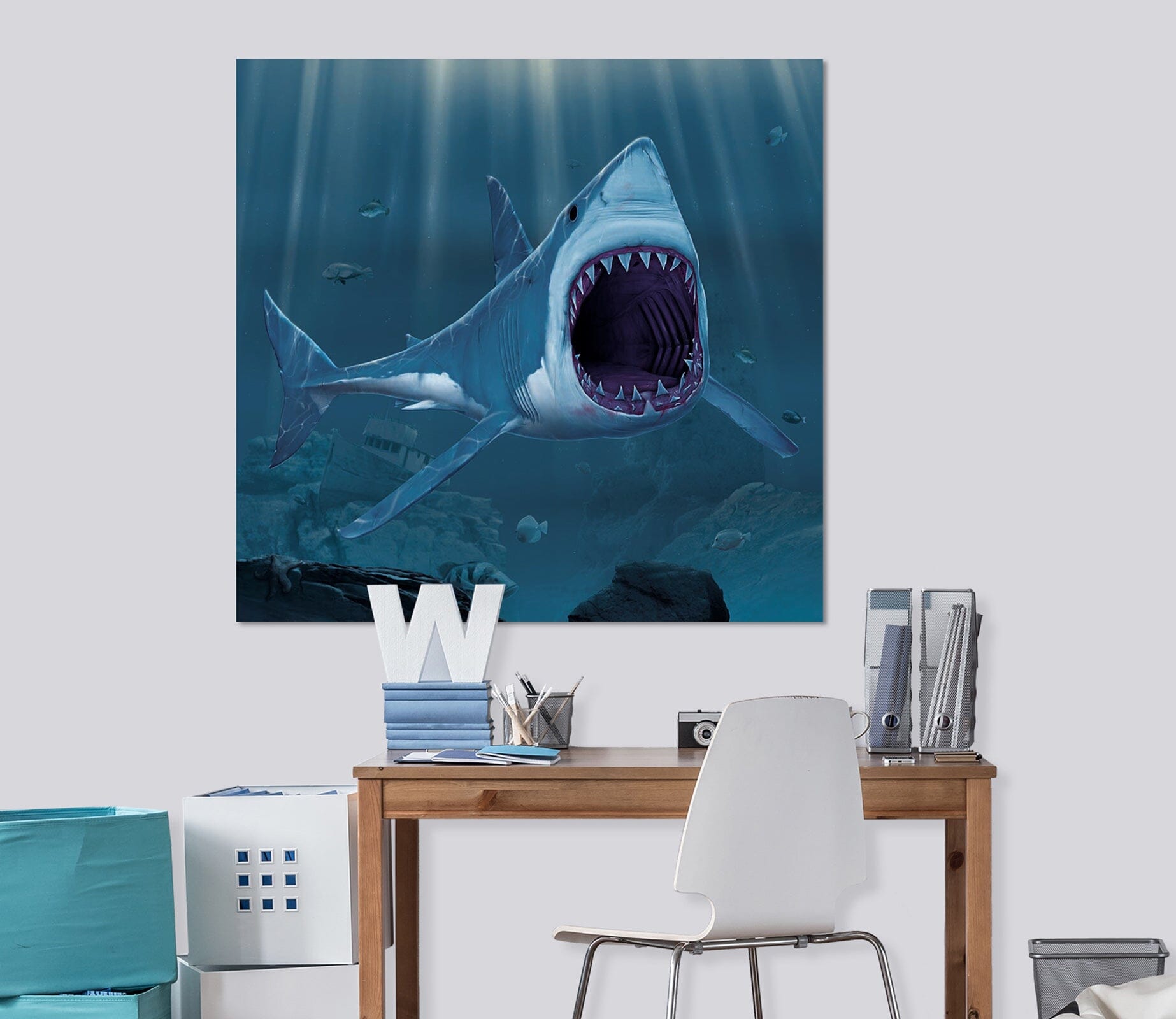 3D Shark Bite 070 Vincent Hie Wall Sticker Wallpaper AJ Wallpaper 2 