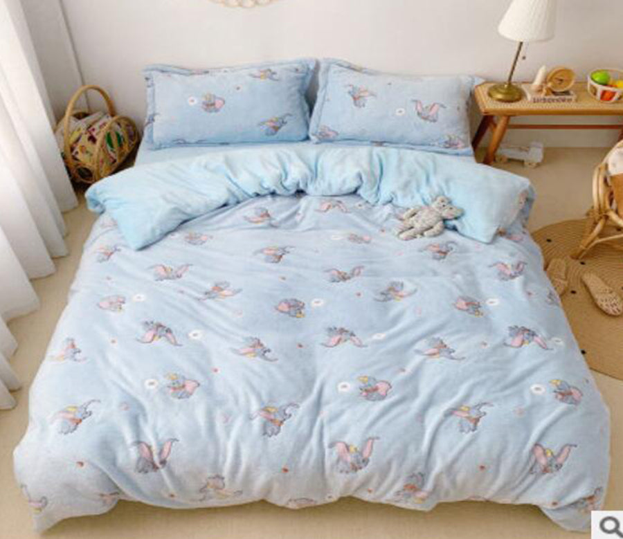 3D Light Blue Dumbo 30124 Bed Pillowcases Quilt