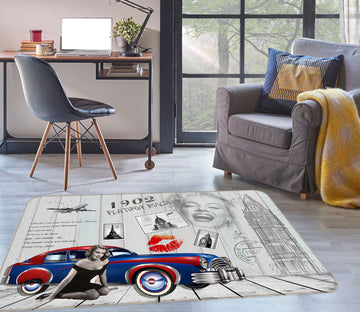 3D Car Marilyn Monroe 77240 Non Slip Rug Mat