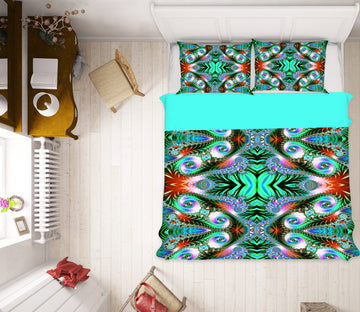 3D Green Pattern 13189 Bed Pillowcases Quilt