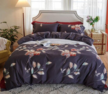 3D Brown Flower Leaf 5005 Bed Pillowcases Quilt