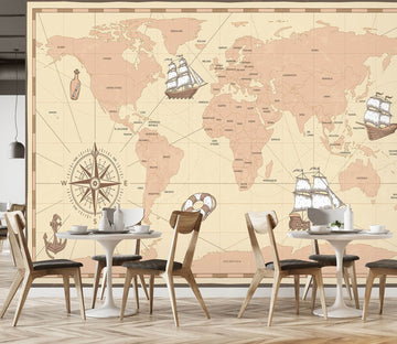 3D Nautical Route 2001 World Map Wall Murals Wallpaper AJ Wallpaper 2 