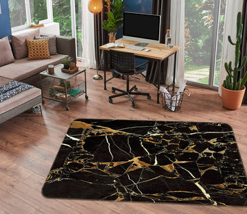 3D Black Marble 27131 Non Slip Rug Mat