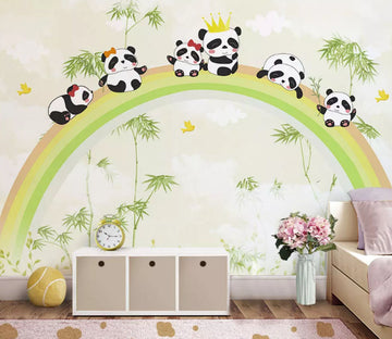 3D Rainbow Panda 2149 Wall Muralss