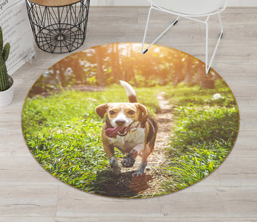 3D Dog 38068 Animal Round Non Slip Rug Mat