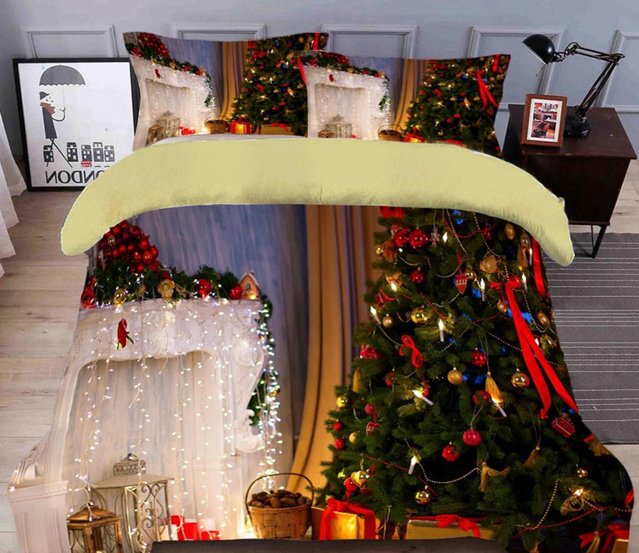 3D Christmas Tree 45205 Christmas Quilt Duvet Cover Xmas Bed Pillowcases