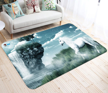 3D Waterfall Unicorn 41 Non Slip Rug Mat Mat AJ Creativity Home 