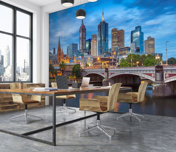 3D Night View Bridge 078 Wall Murals Wallpaper AJ Wallpaper 2 