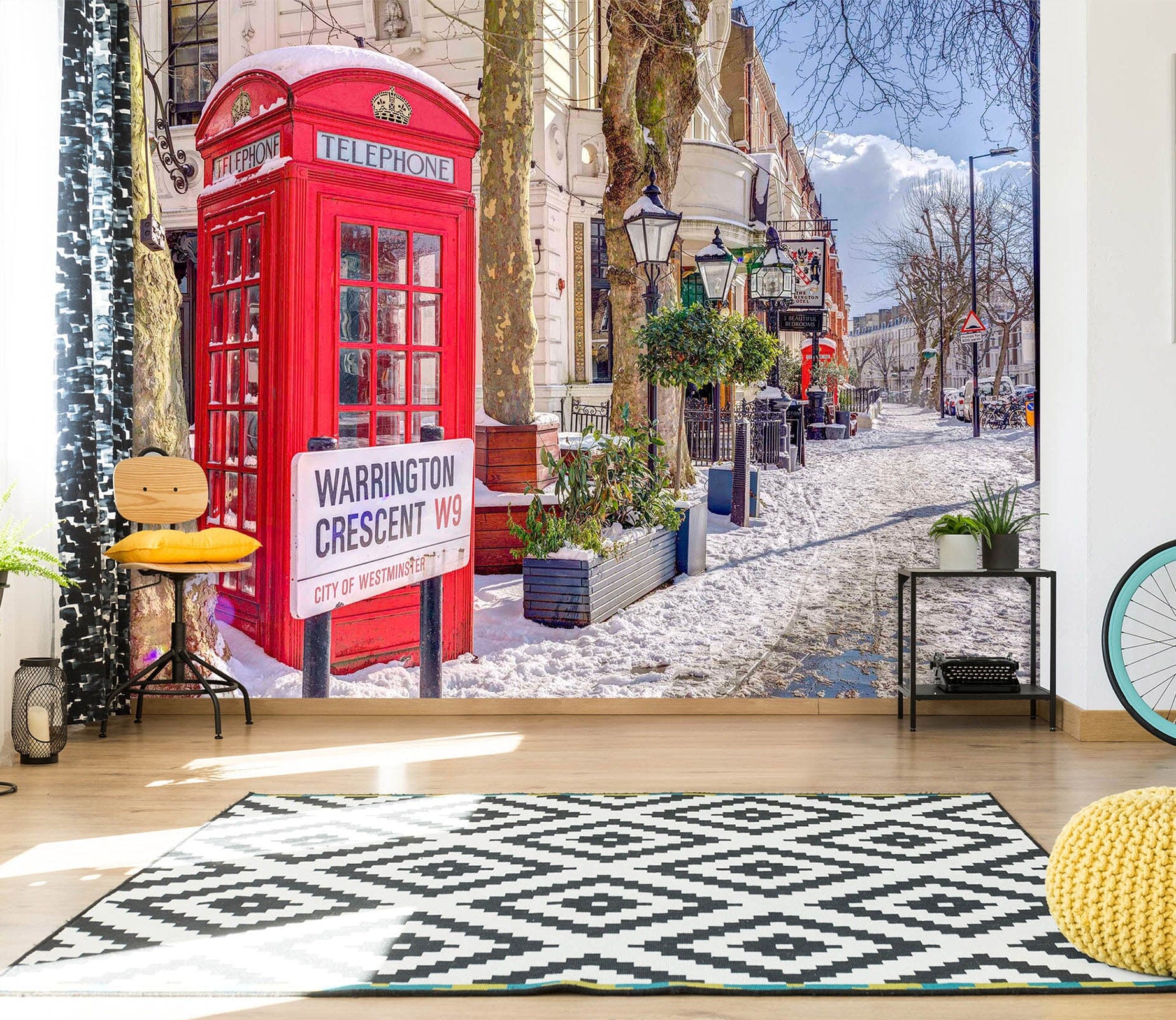 3D Red Telephone Booth 1418 Assaf Frank Wall Mural Wall Murals Wallpaper AJ Wallpaper 2 