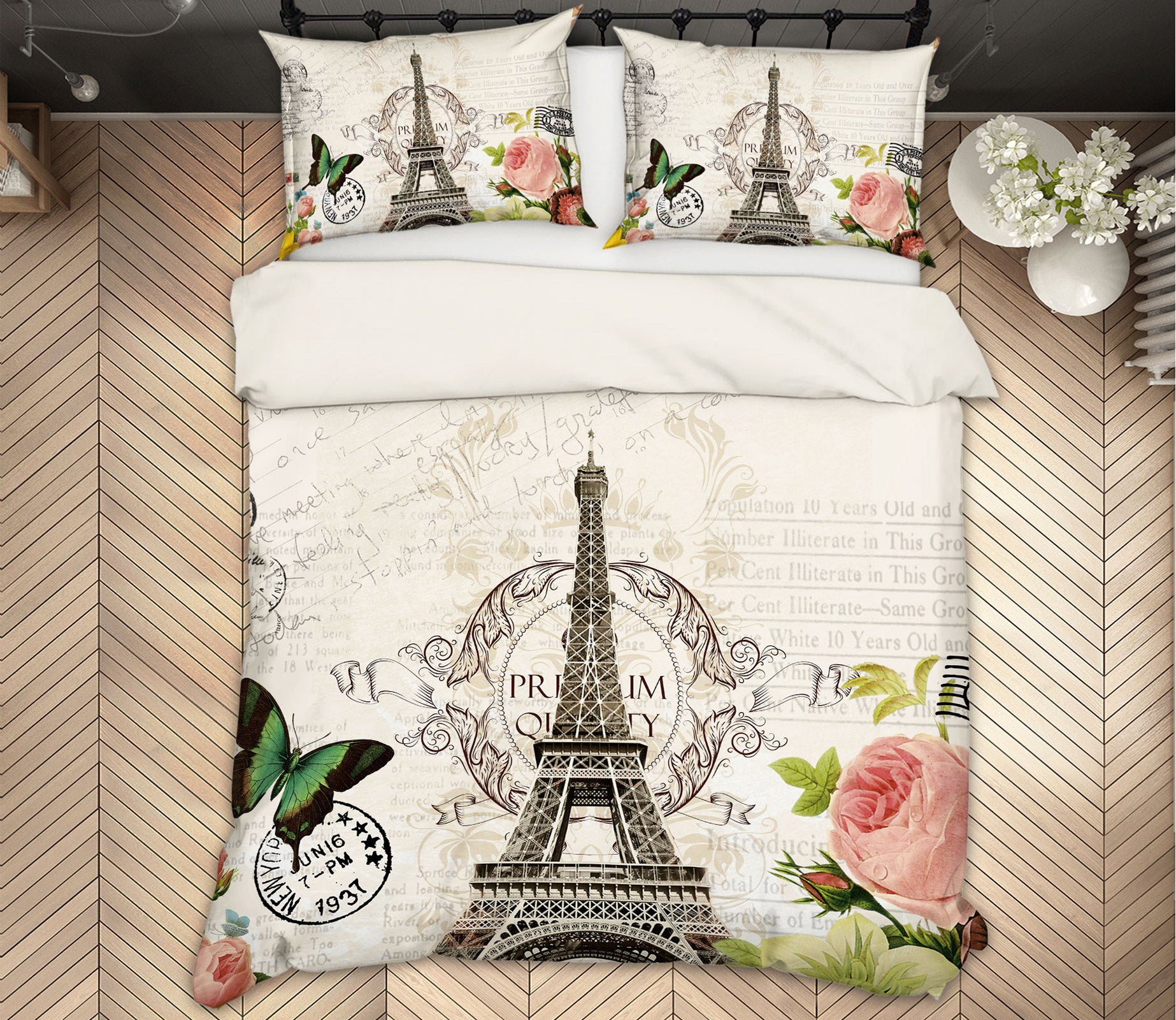 3D Eiffel Tower 12111 Bed Pillowcases Quilt