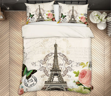 3D Eiffel Tower 12111 Bed Pillowcases Quilt