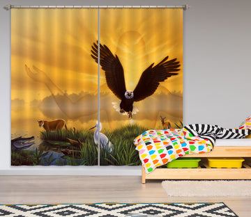 3D Flying Eagle 86098 Jerry LoFaro Curtain Curtains Drapes