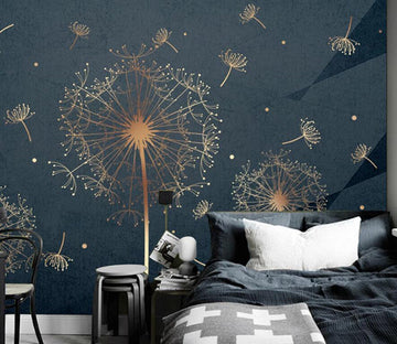 3D Golden Dandelion 1750 Wall Murals Wallpaper AJ Wallpaper 2 
