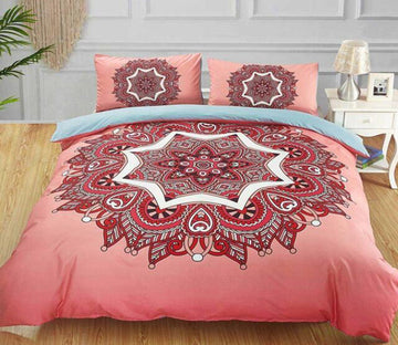 3D Red Pattern Totem 5066 Bed Pillowcases Quilt