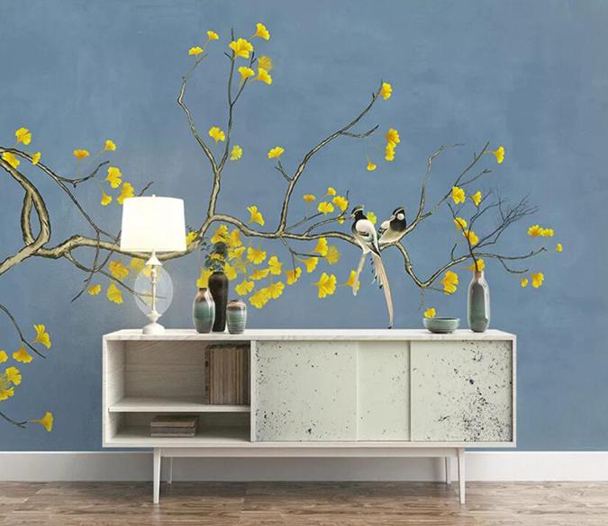 3D Yellow Flower 293 Wall Murals Wallpaper AJ Wallpaper 2 