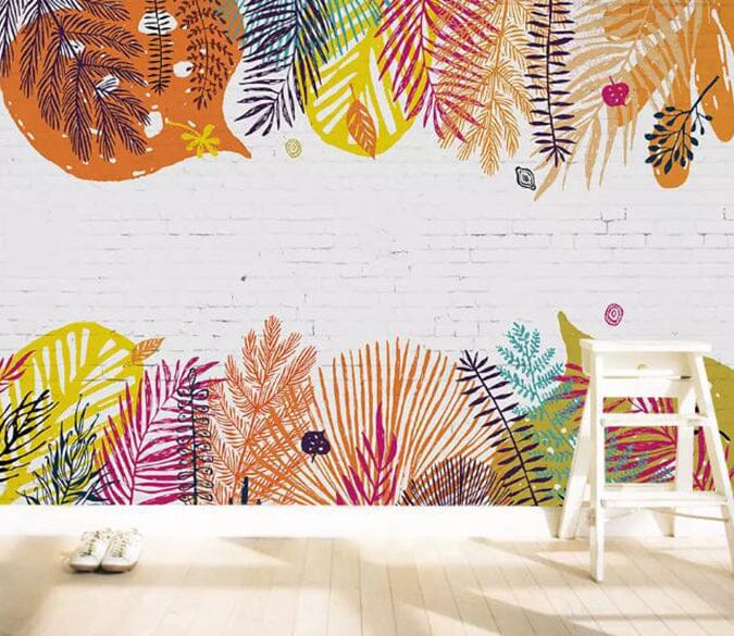 3D Colored Leaves 1534 Wall Murals Wallpaper AJ Wallpaper 2 