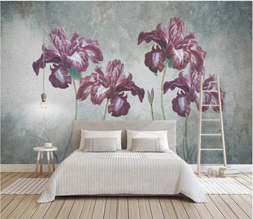 3D Purple Flowers 2557 Wall Murals