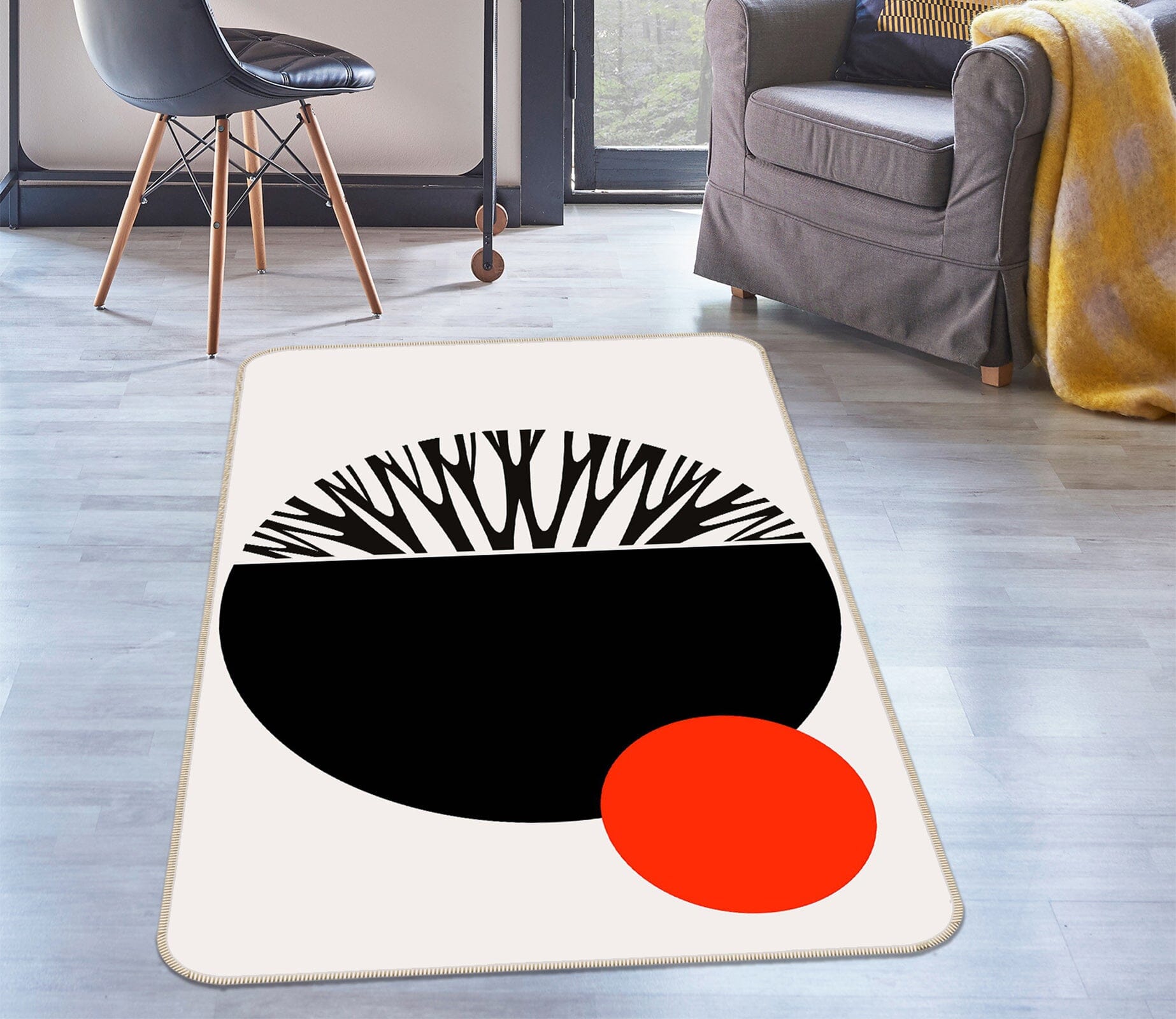 3D Black Graphics 1009 Boris Draschoff Rug Non Slip Rug Mat Mat AJ Creativity Home 