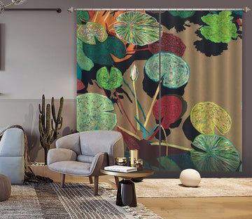 3D Lotus Leaf 279 Allan P. Friedlander Curtain Curtains Drapes Curtains AJ Creativity Home 