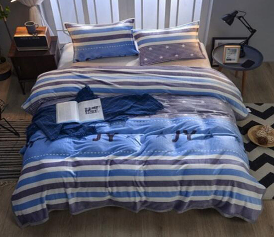 3D Blue Bar 20186 Bed Pillowcases Quilt