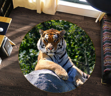 3D Tiger Stone 82283 Animal Round Non Slip Rug Mat