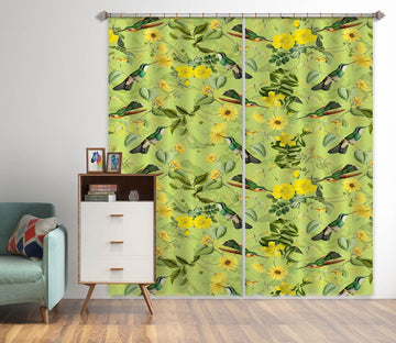 3D Golden Flowers 145 Uta Naumann Curtain Curtains Drapes Curtains AJ Creativity Home 