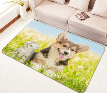 3D Corgi Kitten 37037 Non Slip Rug Mat
