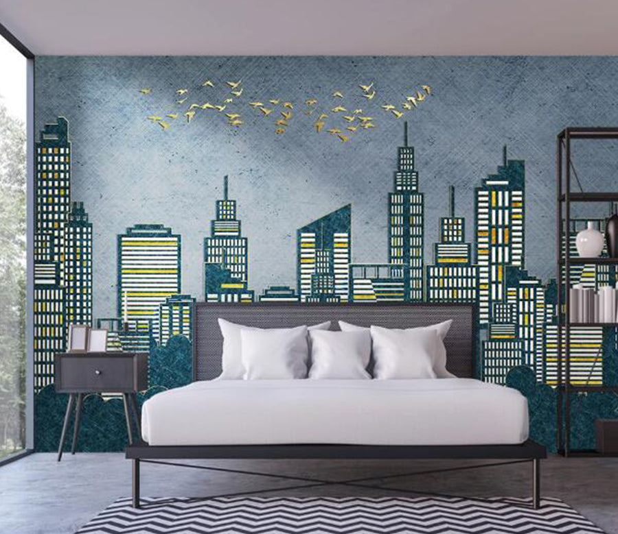 3D Building Birds WC1385 Wall Murals