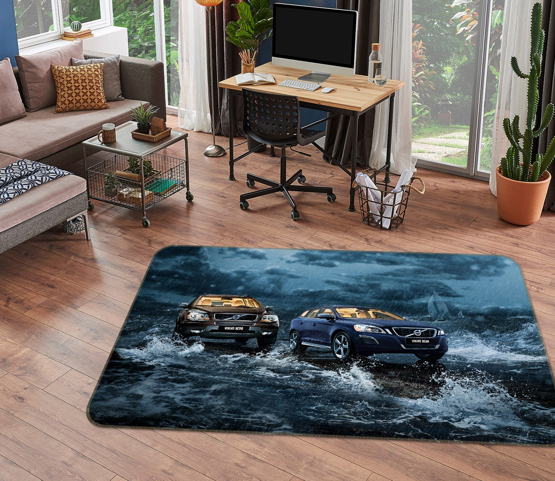 3D Black Car 38214 Vehicle Non Slip Rug Mat