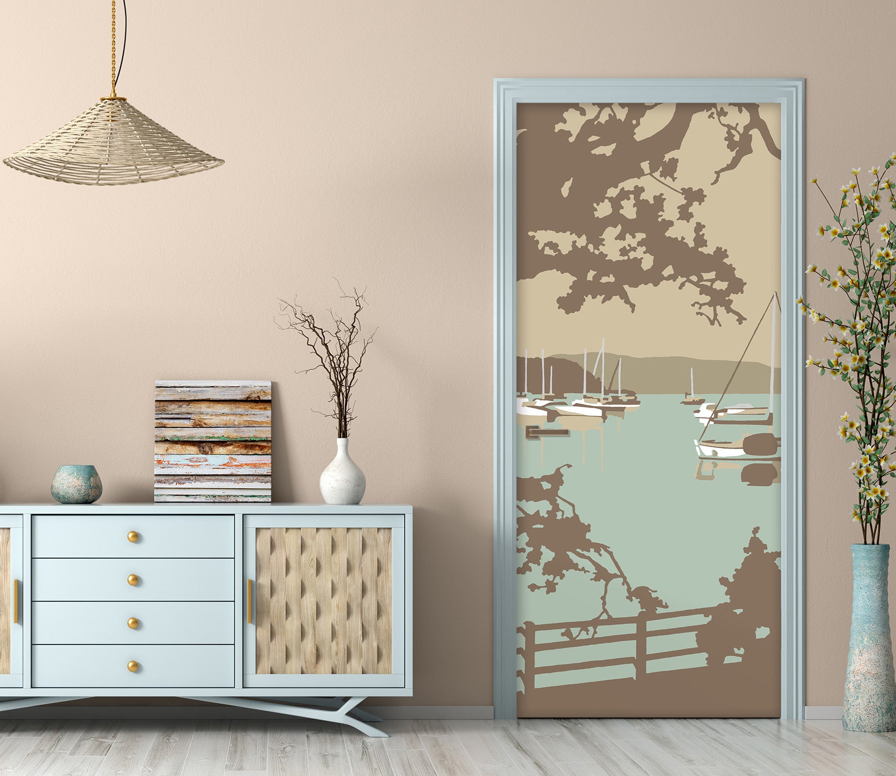 3D Boat View 9258 Steve Read Door Mural