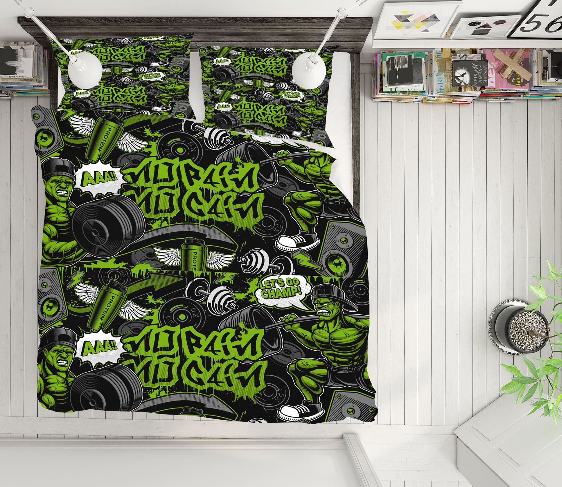 3D Green Equipment 14183 Bed Pillowcases Quilt