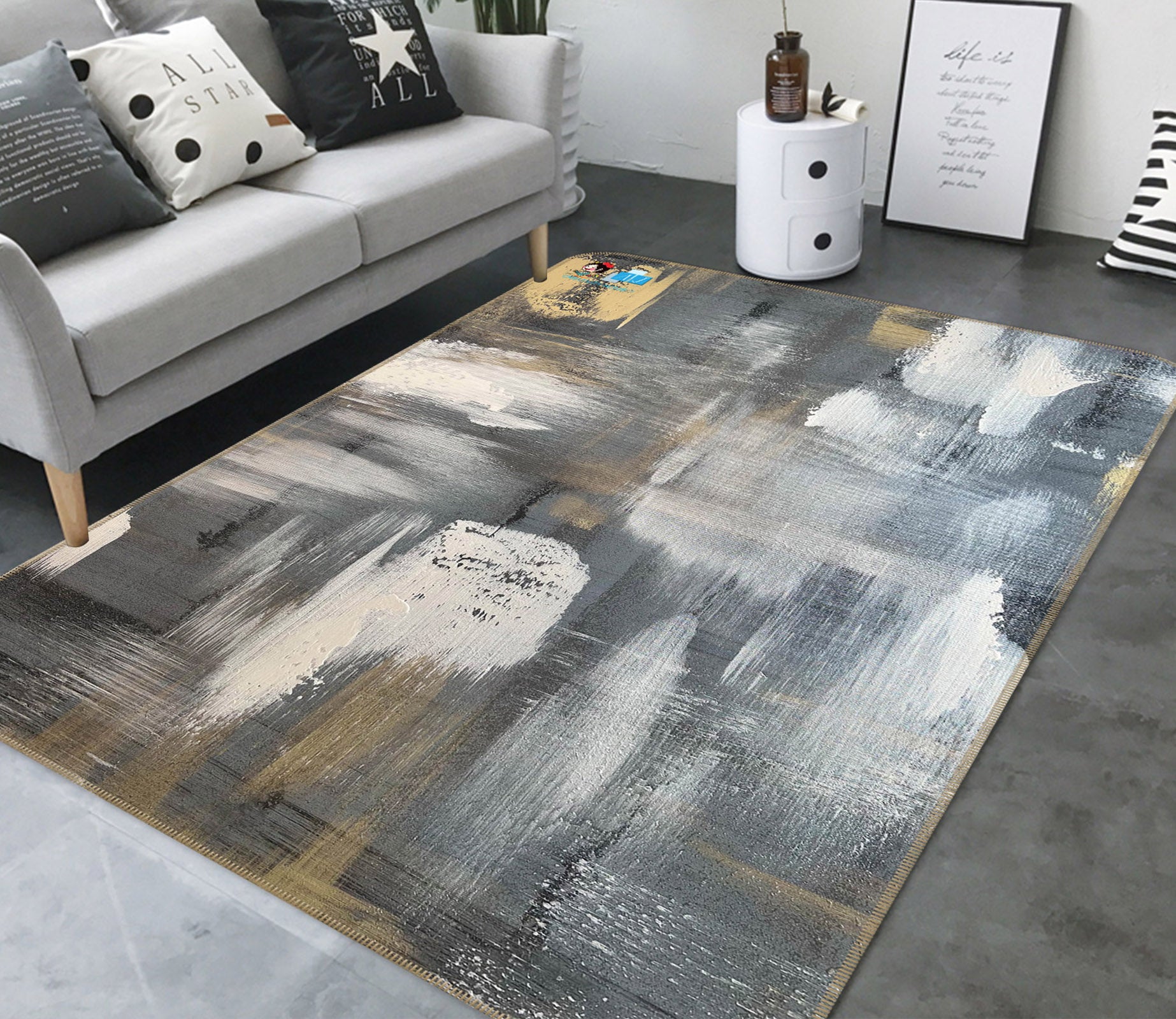 3D Ink Painting 3048 Skromova Marina Rug Non Slip Rug Mat