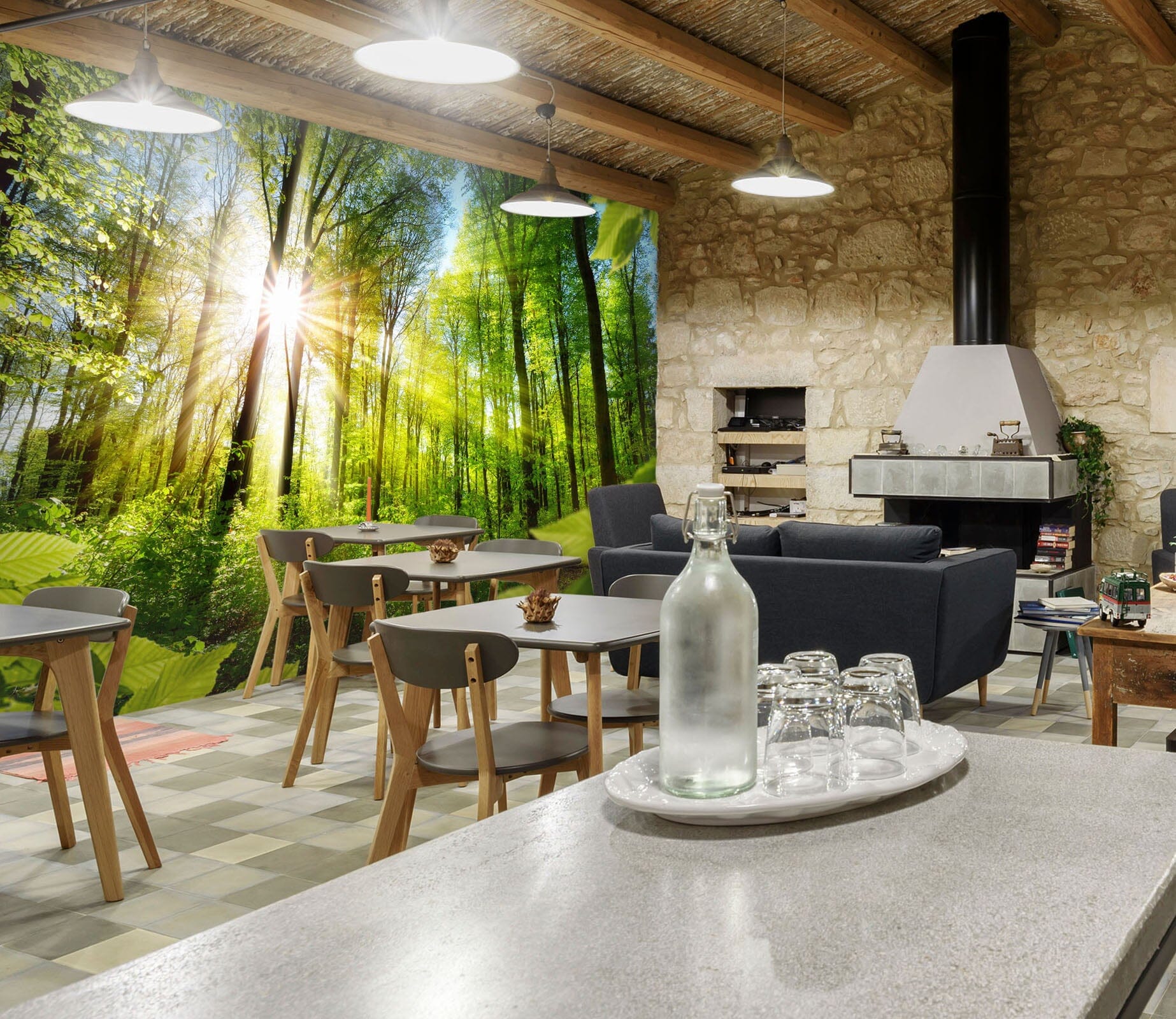 3D Sunny Forest 241 Wall Murals Wallpaper AJ Wallpaper 2 