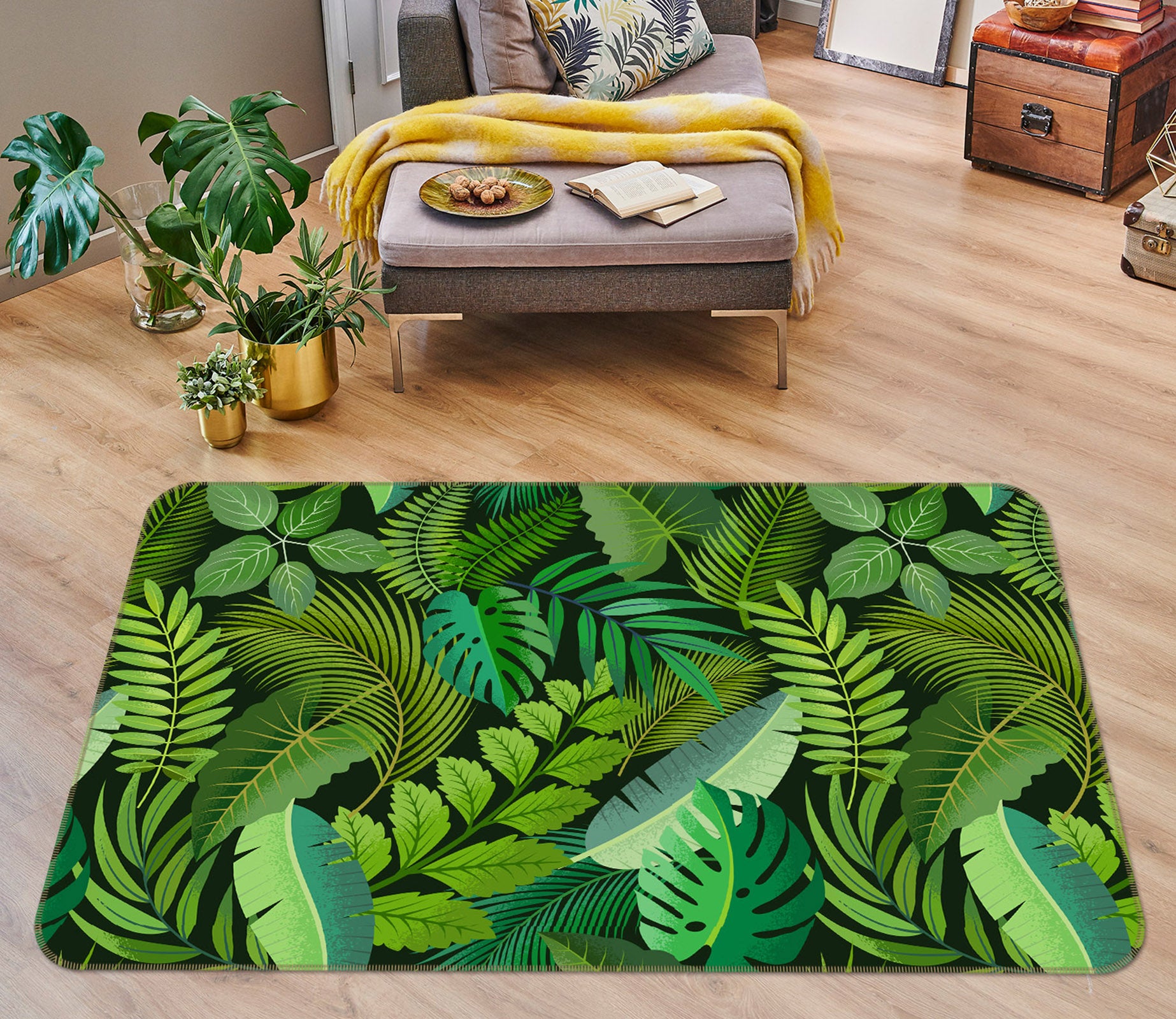 3D Leaves 30224 Non Slip Rug Mat