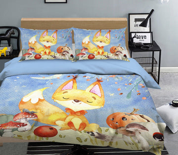 3D Fox Mushroom 249 Uta Naumann Bedding Bed Pillowcases Quilt Quiet Covers AJ Creativity Home 