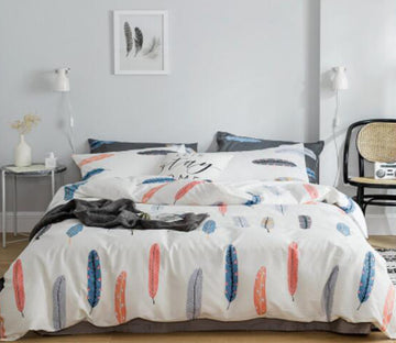 3D Colored Feathers 30218 Bed Pillowcases Quilt