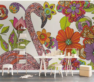 3D Bird Flower 2044 Wall Murals Wallpaper AJ Wallpaper 2 