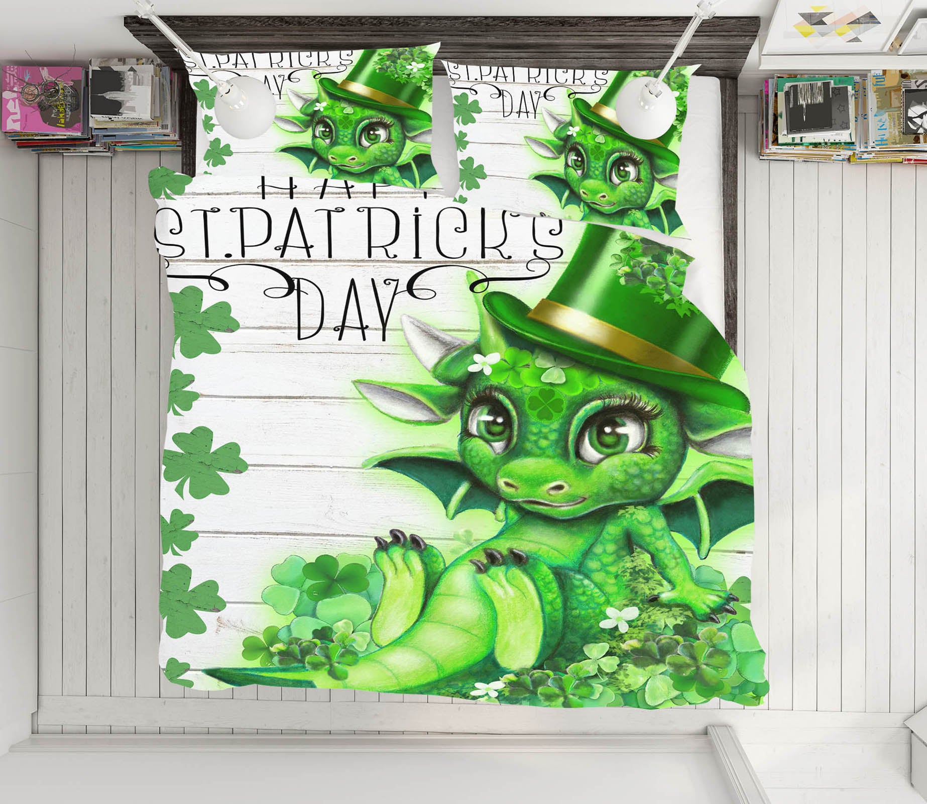 3D Clover Dragon 8610 Sheena Pike Bedding Bed Pillowcases Quilt Cover Duvet Cover